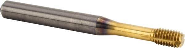 Kennametal - M6x1.00 Metric Coarse 6HX Modified Bottoming Thread Forming Tap - Solid Carbide, TiAlN Finish, 70mm OAL, 8mm Thread Length, Right Hand Thread, Series T391 - USA Tool & Supply