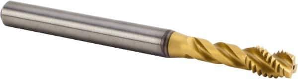 Kennametal - M6x1.00 Metric 3 Flute 6HX Modified Bottoming Spiral Flute Tap - Solid Carbide, TiAlN Finish, 70mm OAL, Right Hand Flute, Right Hand Thread, Series T331 - USA Tool & Supply