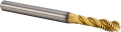 Kennametal - M6x1.00 Metric 3 Flute 6HX Modified Bottoming Spiral Flute Tap - Solid Carbide, TiAlN Finish, 70mm OAL, Right Hand Flute, Right Hand Thread, Series T331 - USA Tool & Supply