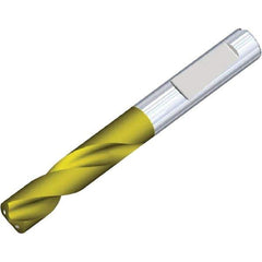 Kennametal - 13.1mm 140° Solid Carbide Jobber Drill - Multilayer TiAlN Finish, Right Hand Cut, Spiral Flute, Whistle Notch Shank, 124mm OAL, Standard Point - USA Tool & Supply