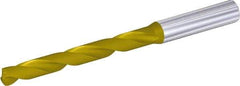 Kennametal - 37/64" 140° Solid Carbide Jobber Drill - Multilayer TiAlN Finish, Right Hand Cut, Spiral Flute, Straight Shank, 133mm OAL, Standard Point - USA Tool & Supply