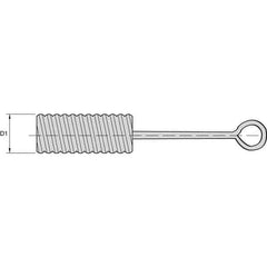 Kennametal - 1/4" Diam Nylon Spiral Brush - Single Spiral, 1/4" Filament Diam - USA Tool & Supply