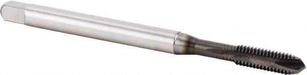 Kennametal - M3x0.50 Metric Coarse, 2 Flute, Diamond-Like Carbon (DLC) Finish, Vanadium High Speed Steel Spiral Point Tap - Plug Chamfer, Right Hand Thread, 56mm OAL, 11mm Thread Length, 3.5mm Shank Diam, 6H Class of Fit, Series T670 - Exact Industrial Supply