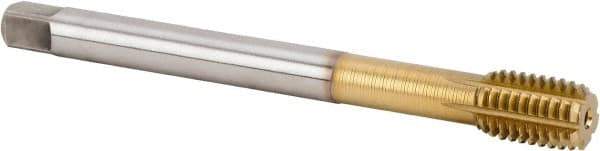 Kennametal - M12x1.75 Metric Coarse 6HX Modified Bottoming Thread Forming Tap - Vanadium High Speed Steel, TiN Finish, 110mm OAL, 18mm Thread Length, Right Hand Thread, Series T623 - USA Tool & Supply