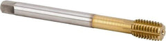 Kennametal - M12x1.75 Metric Coarse 6HX Modified Bottoming Thread Forming Tap - Vanadium High Speed Steel, TiN Finish, 110mm OAL, 18mm Thread Length, Right Hand Thread, Series T623 - USA Tool & Supply