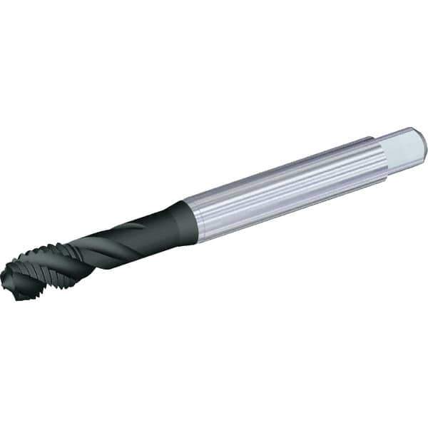 Kennametal - M14x1.50 Metric Fine 4 Flute 6H Modified Bottoming Spiral Flute Tap - Powdered Metal, TiN Finish, 100mm OAL, Right Hand Flute, Right Hand Thread, Series T604 - USA Tool & Supply
