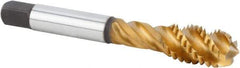 Kennametal - 5/16-18 UNC 3 Flute 2BX Modified Bottoming Spiral Flute Tap - Powdered Metal, TiCN/TiN Finish, 69.09mm OAL, Right Hand Flute, Right Hand Thread, Series T630 - USA Tool & Supply