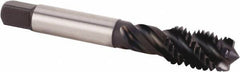 Kennametal - M14x2.00 Metric 5 Flute 6HX Modified Bottoming Spiral Flute Tap - Powdered Metal, TiN/CrC/C Finish, 91.19mm OAL, Right Hand Flute, Right Hand Thread, Series T630 - USA Tool & Supply
