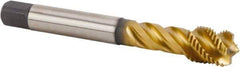 Kennametal - M14x2.00 Metric 4 Flute 6HX Bottoming Spiral Flute Tap - Powdered Metal, TiN Finish, 110mm OAL, Right Hand Flute, Right Hand Thread, Series T632 - USA Tool & Supply