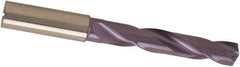 Guhring - Letter E (1/4) 140° Solid Carbide Jobber Drill - nano-A Finish, Right Hand Cut, Spiral Flute, 91mm OAL, SU Point - USA Tool & Supply