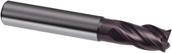 Guhring - 10mm, 14mm LOC, 10mm Shank Diam, 66mm OAL, 4 Flute, Solid Carbide Square End Mill - Single End, FIREX Finish, Spiral Flute, 35/38° Helix, Centercutting, Right Hand Cut, Right Hand Flute, Series 6706 - USA Tool & Supply