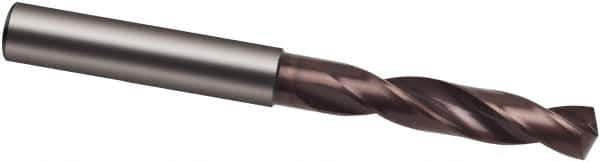 Guhring - 12.8mm 140° Spiral Flute Solid Carbide Screw Machine Drill Bit - nano-Si Finish, Right Hand Cut, 60mm Flute Length, 107mm OAL, HF Point, Straight Shank - USA Tool & Supply