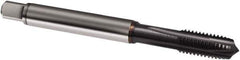 Guhring - M10x1.00 Metric Fine, 3 Flute, TiCN Finish, Powdered Metal Spiral Point Tap - Plug Chamfer, Right Hand Thread, 90mm OAL, 6H Class of Fit, Series 2903 - Exact Industrial Supply