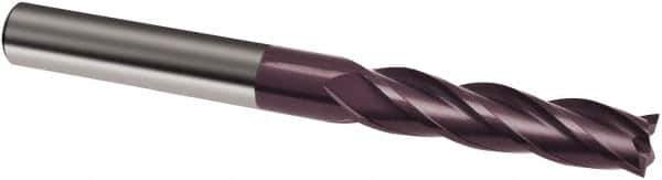 Guhring - 7/16", 2" LOC, 7/16" Shank Diam, 5" OAL, 4 Flute, Solid Carbide Square End Mill - Single End, FIREX Finish, Spiral Flute, 30° Helix, Right Hand Cut, Right Hand Flute, Series 3155 - USA Tool & Supply