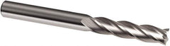 Guhring - 1/2", 3" LOC, 1/2" Shank Diam, 6" OAL, 4 Flute, Solid Carbide Square End Mill - Single End, Uncoated, Spiral Flute, 30° Helix, Right Hand Cut, Right Hand Flute, Series 3151 - USA Tool & Supply