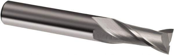 Guhring - 1/2", 2" LOC, 1/2" Shank Diam, 4-1/2" OAL, 2 Flute, Solid Carbide Square End Mill - Single End, Uncoated, Spiral Flute, 30° Helix, Right Hand Cut, Right Hand Flute, Series 3147 - USA Tool & Supply