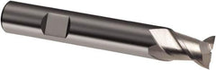 Guhring - 16mm, 16mm LOC, 16mm Shank Diam, 82mm OAL, 2 Flute, Solid Carbide Square End Mill - Single End, Uncoated, Spiral Flute, 45° Helix, Right Hand Cut, Right Hand Flute, Series 3126 - USA Tool & Supply