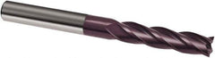 Guhring - 1/4", 1-5/8" LOC, 1/4" Shank Diam, 4" OAL, 4 Flute, Solid Carbide Square End Mill - Single End, FIREX Finish, Spiral Flute, 30° Helix, Right Hand Cut, Right Hand Flute, Series 3090 - USA Tool & Supply