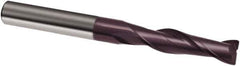 Guhring - 1/4", 1-1/8" LOC, 1/4" Shank Diam, 3" OAL, 2 Flute, Solid Carbide Square End Mill - Single End, FIREX Finish, Spiral Flute, 30° Helix, Right Hand Cut, Right Hand Flute, Series 3088 - USA Tool & Supply