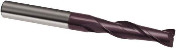 Guhring - 1/2", 2" LOC, 1/2" Shank Diam, 4-1/2" OAL, 2 Flute, Solid Carbide Square End Mill - Single End, FIREX Finish, Spiral Flute, 30° Helix, Right Hand Cut, Right Hand Flute, Series 3088 - USA Tool & Supply