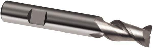 Guhring - 12mm, 22mm LOC, 12mm Shank Diam, 83mm OAL, 2 Flute, Solid Carbide Square End Mill - Single End, Uncoated, Spiral Flute, 45° Helix, Right Hand Cut, Right Hand Flute, Series 3059 - USA Tool & Supply