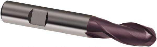 Guhring - 4mm, 8mm LOC, 6mm Shank Diam, 57mm OAL, 2 Flute, Solid Carbide Square End Mill - Single End, FIREX Finish, Spiral Flute, 30° Helix, Right Hand Cut, Right Hand Flute, Series 3049 - USA Tool & Supply