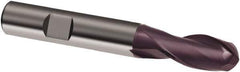 Guhring - 4mm, 8mm LOC, 6mm Shank Diam, 57mm OAL, 2 Flute, Solid Carbide Square End Mill - Single End, FIREX Finish, Spiral Flute, 30° Helix, Right Hand Cut, Right Hand Flute, Series 3049 - USA Tool & Supply