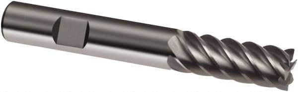 Guhring - 12mm, 26mm LOC, 12mm Shank Diam, 83mm OAL, 6 Flute, Solid Carbide Square End Mill - Single End, Uncoated, Spiral Flute, 45° Helix, Right Hand Cut, Right Hand Flute, Series 3019 - USA Tool & Supply