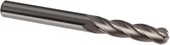 Guhring - 3mm Diam, 20mm LOC, 4 Flute Solid Carbide Ball End Mill - Uncoated, Single End, 75mm OAL, 3mm Shank Diam, Spiral Flute - USA Tool & Supply