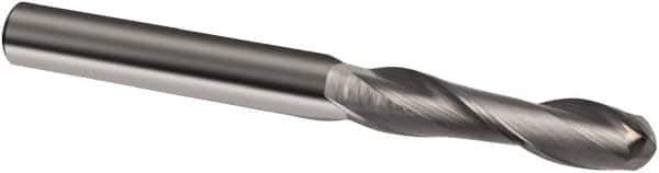 Guhring - 3mm, 20mm LOC, 3mm Shank Diam, 75mm OAL, 2 Flute, Solid Carbide Square End Mill - Single End, Uncoated, Spiral Flute, 30° Helix, Right Hand Cut, Right Hand Flute, Series 3014 - USA Tool & Supply