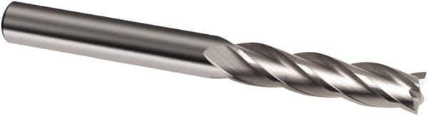 Guhring - 8mm, 40mm LOC, 8mm Shank Diam, 100mm OAL, 4 Flute, Solid Carbide Square End Mill - Single End, Uncoated, Spiral Flute, 30° Helix, Right Hand Cut, Right Hand Flute, Series 3012 - USA Tool & Supply
