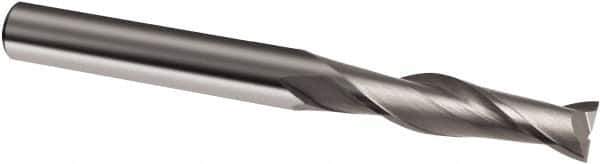 Guhring - 3mm, 20mm LOC, 3mm Shank Diam, 75mm OAL, 2 Flute, Solid Carbide Square End Mill - Single End, Uncoated, Spiral Flute, 30° Helix, Right Hand Cut, Right Hand Flute, Series 3011 - USA Tool & Supply
