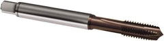 Guhring - M8x0.75 Metric Fine, 3 Flute, TiAlN Finish, Powdered Metal Spiral Point Tap - Plug Chamfer, Right Hand Thread, 80mm OAL, 6H Class of Fit, Series 2917 - Exact Industrial Supply