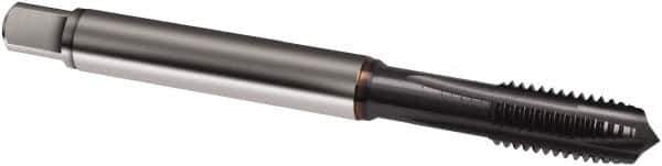 Guhring - 1/4-28 UNF, 3 Flute, TiCN Finish, Powdered Metal Spiral Point Tap - Plug Chamfer, Right Hand Thread, 80mm OAL, 2B Class of Fit, Series 2907 - Exact Industrial Supply