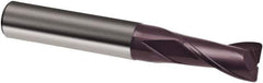 Guhring - 3/8", 1" LOC, 3/8" Shank Diam, 2-1/2" OAL, 2 Flute, Solid Carbide Square End Mill - Single End, FIREX Finish, Spiral Flute, 30° Helix, Right Hand Cut, Right Hand Flute, Series 3087 - USA Tool & Supply
