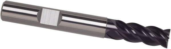 Guhring - 7/16", 1" LOC, 7/16" Shank Diam, 2-3/4" OAL, 4 Flute, Solid Carbide Square End Mill - Single End, FIREX Finish, Spiral Flute, 40° Helix, Centercutting, Right Hand Cut, Right Hand Flute, Series 3096 - USA Tool & Supply