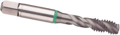 Guhring - 5/8-11 UNC 4 Flute 2B Modified Bottoming Spiral Flute Tap - Cobalt, TiCN Finish, 3.811" OAL, Right Hand Flute, Right Hand Thread, H5/H6, Series 3949 - USA Tool & Supply