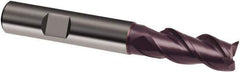 Guhring - 10mm, 22mm LOC, 10mm Shank Diam, 72mm OAL, 3 Flute, Solid Carbide Square End Mill - Single End, FIREX Finish, Spiral Flute, 41/43/45° Helix, Centercutting, Right Hand Cut, Right Hand Flute, Series 3892 - USA Tool & Supply