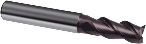 Guhring - 12mm, 26mm LOC, 12mm Shank Diam, 83mm OAL, 3 Flute, Solid Carbide Square End Mill - Single End, FIREX Finish, Spiral Flute, 41/43/45° Helix, Centercutting, Right Hand Cut, Right Hand Flute, Series 3891 - USA Tool & Supply