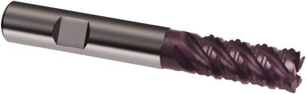 Guhring - 14mm, 26mm LOC, 14mm Shank Diam, 83mm OAL, 5 Flute, Solid Carbide Square End Mill - Single End, FIREX Finish, Spiral Flute, 45° Helix, Right Hand Cut, Right Hand Flute, Series 3890 - USA Tool & Supply