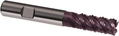 Guhring - 10mm, 22mm LOC, 10mm Shank Diam, 72mm OAL, 5 Flute, Solid Carbide Square End Mill - Single End, FIREX Finish, Spiral Flute, 45° Helix, Right Hand Cut, Right Hand Flute, Series 3890 - USA Tool & Supply