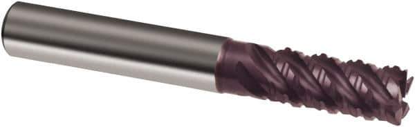 Guhring - 25mm, 45mm LOC, 25mm Shank Diam, 121mm OAL, 6 Flute, Solid Carbide Square End Mill - Single End, FIREX Finish, Spiral Flute, 45° Helix, Right Hand Cut, Right Hand Flute, Series 3889 - USA Tool & Supply