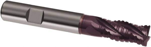 Guhring - 25mm, 45mm LOC, 25mm Shank Diam, 121mm OAL, 5 Flute, Solid Carbide Square End Mill - Single End, FIREX Finish, Spiral Flute, 30° Helix, Right Hand Cut, Right Hand Flute, Series 3888 - USA Tool & Supply