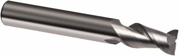 Guhring - 5/8", 2-1/4" LOC, 5/8" Shank Diam, 5" OAL, 2 Flute, Solid Carbide Square End Mill - Single End, Super-A Finish, Spiral Flute, 45° Helix, Right Hand Cut, Right Hand Flute, Series 3875 - USA Tool & Supply