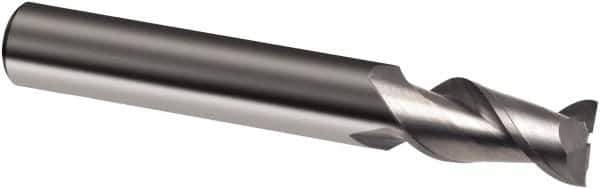 Guhring - 1/2", 2" LOC, 1/2" Shank Diam, 4-1/2" OAL, 2 Flute, Solid Carbide Square End Mill - Single End, Super-A Finish, Spiral Flute, 45° Helix, Right Hand Cut, Right Hand Flute, Series 3875 - USA Tool & Supply