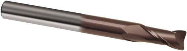 Guhring - 8mm, 16mm LOC, 8mm Shank Diam, 100mm OAL, 2 Flute, Solid Carbide Square End Mill - Single End, TiAlN Finish, Spiral Flute, 30° Helix, Right Hand Cut, Right Hand Flute, Series 3863 - USA Tool & Supply