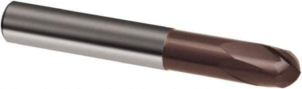 Guhring - 8mm, 7mm LOC, 8mm Shank Diam, 63mm OAL, 2 Flute, Solid Carbide Square End Mill - Single End, TiAlN Finish, Spiral Flute, 30° Helix, Right Hand Cut, Right Hand Flute, Series 3848 - USA Tool & Supply