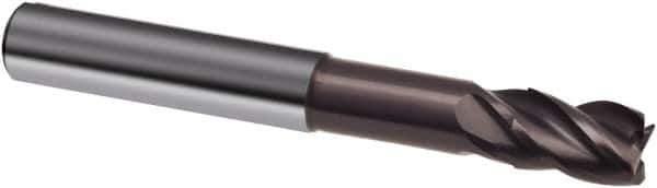 Guhring - 12mm, 16mm LOC, 12mm Shank Diam, 93mm OAL, 4 Flute, Solid Carbide Square End Mill - Single End, Nano-A Finish, Spiral Flute, 36/38° Helix, Centercutting, Right Hand Cut, Right Hand Flute, Series 3806 - USA Tool & Supply