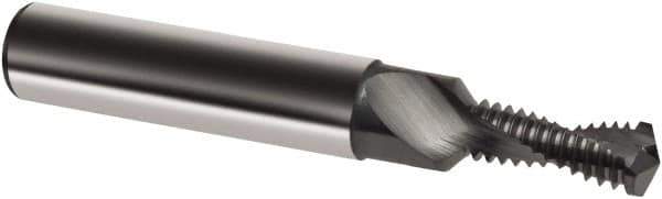 Guhring - M10x1.25 Metric Fine, 0.3465" Cutting Diam, 2 Flute, Solid Carbide Helical Flute Thread Mill - Internal Thread, 21.6mm LOC, 80mm OAL, 12mm Shank Diam - USA Tool & Supply