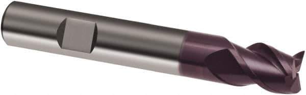 Guhring - 14mm, 14mm LOC, 14mm Shank Diam, 75mm OAL, 3 Flute, Solid Carbide Square End Mill - Single End, FIREX Finish, Spiral Flute, 45° Helix, Right Hand Cut, Right Hand Flute, Series 3729 - USA Tool & Supply